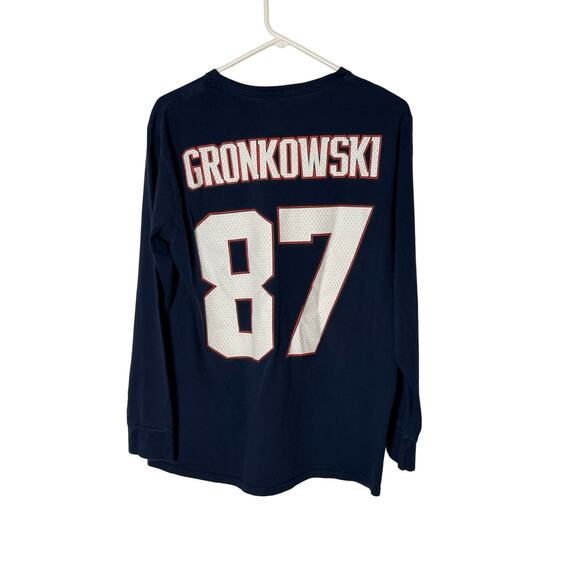 Gronkowski NFL Cotton Shirt Mens Size Large Blue New England Patriots Pullover - Picture 7 of 8